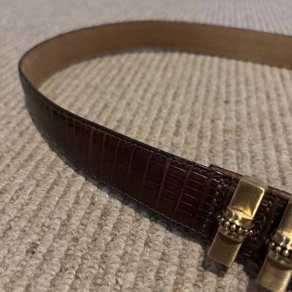 VTG Brighton Women's Belt Brass Buckle Leather Small - Picture 4 of 9